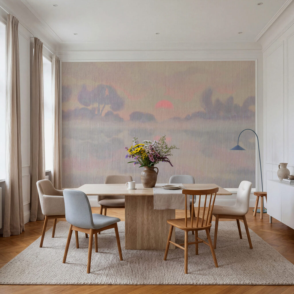 Wall mural Painting of trees and clouds (SKU: t01145)