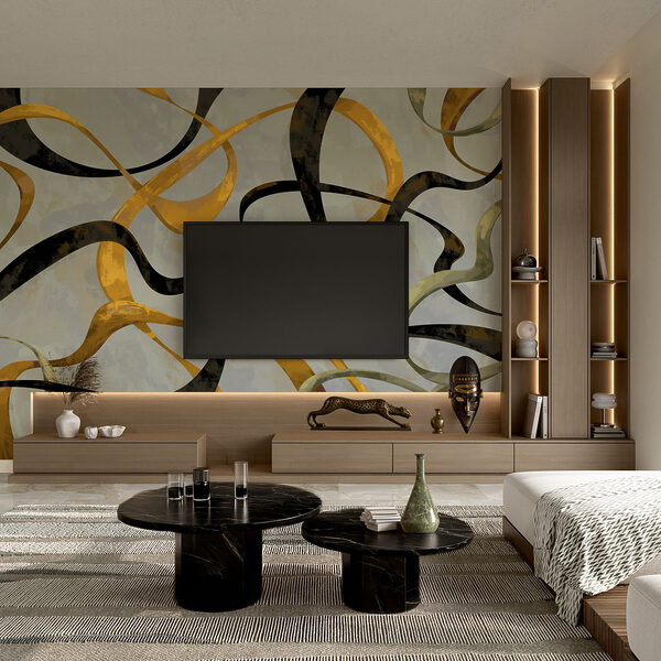 Wall mural Colorful swirls on a grey background (SKU: t01146) Wall mural Colorful swirls on a grey background (SKU: t01146)