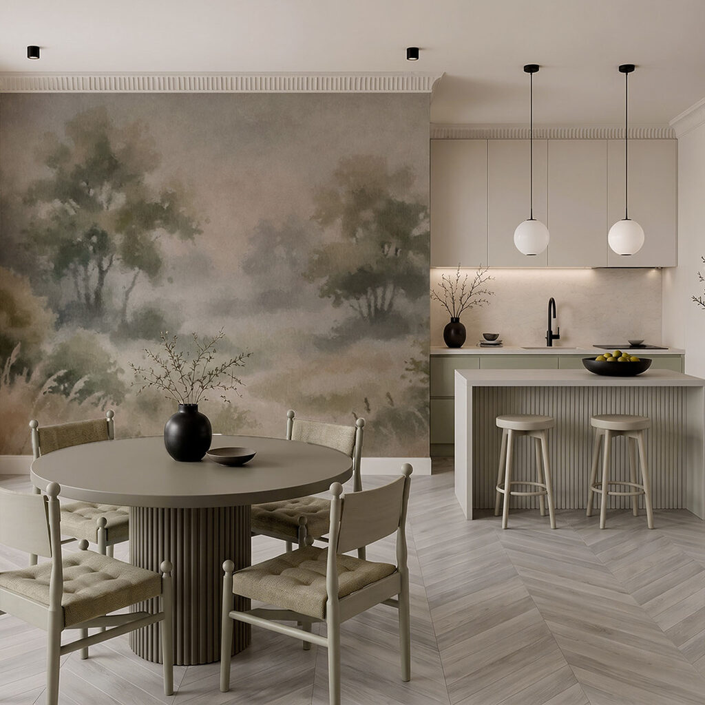 Wall mural Painting of trees and grass (SKU: t01160) Wall mural Painting of trees and grass (SKU: t01160)