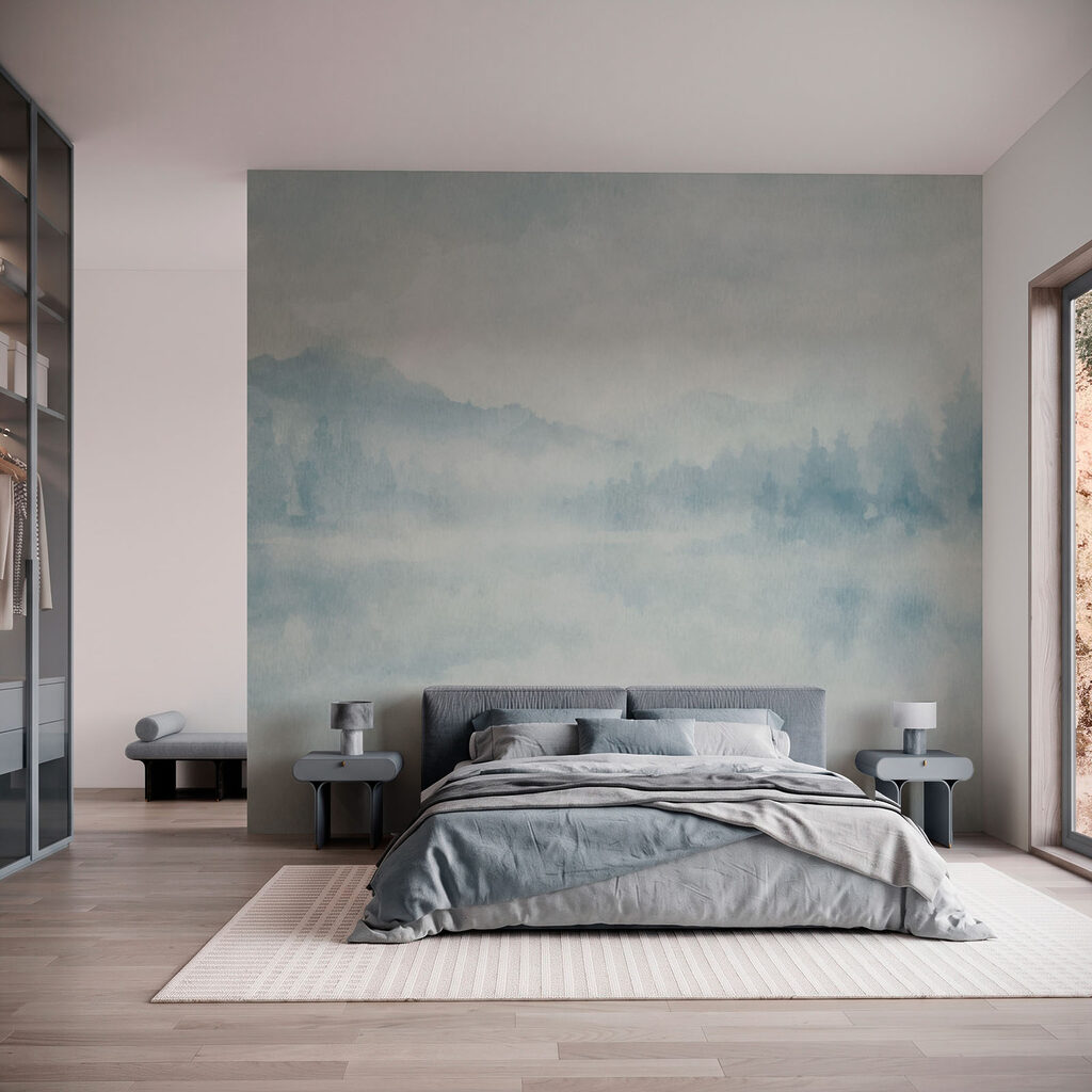 Wall mural Foggy landscape with trees (SKU: t01162) Wall mural Foggy landscape with trees (SKU: t01162)
