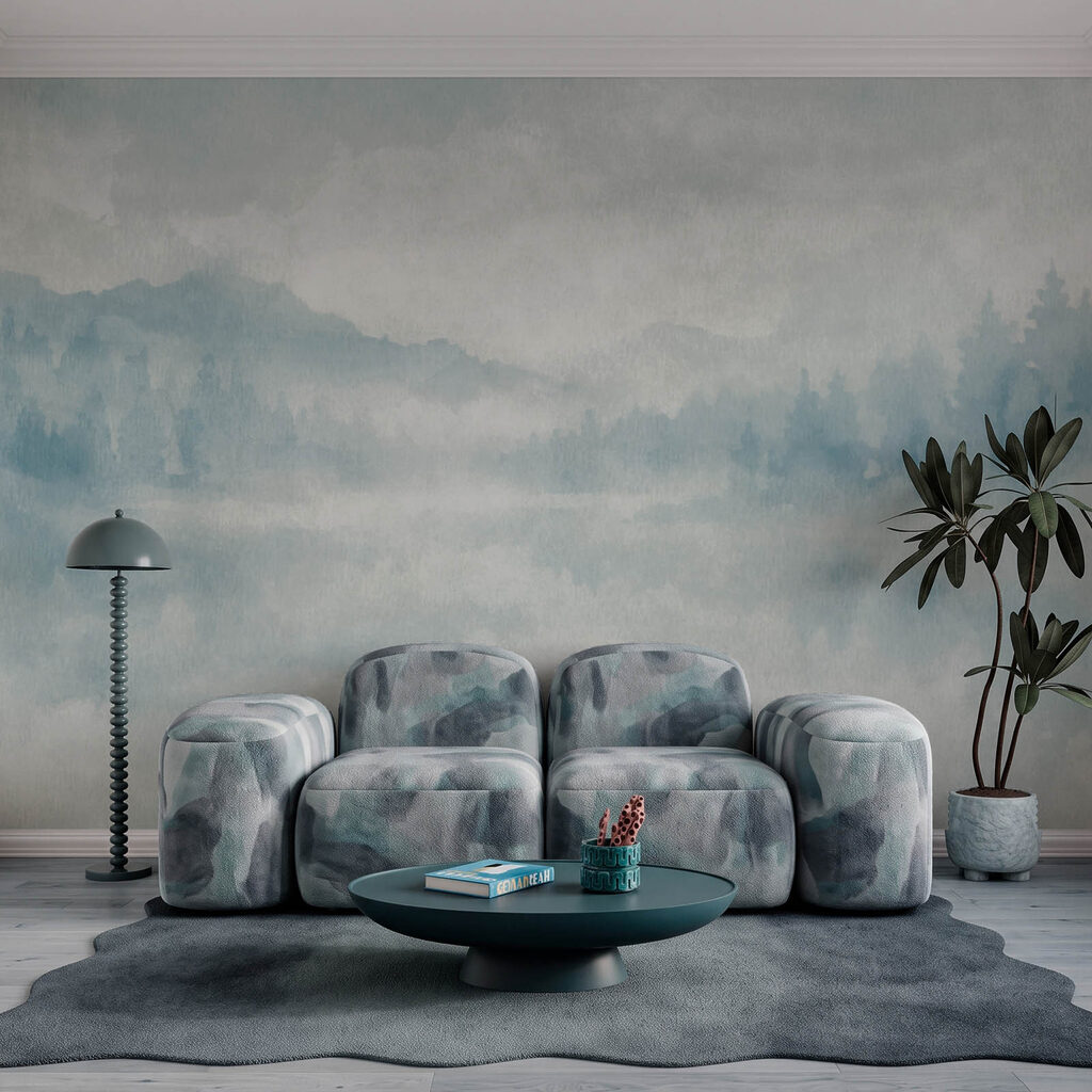 Wall mural Foggy landscape with trees (SKU: t01162) Wall mural Foggy landscape with trees (SKU: t01162)