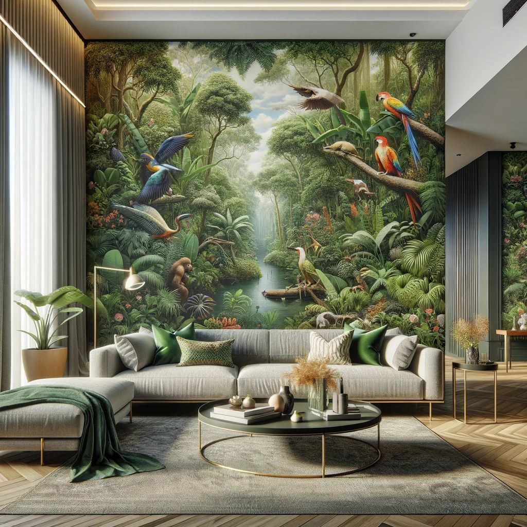 Papier Peint Jungle Impériale main image 1